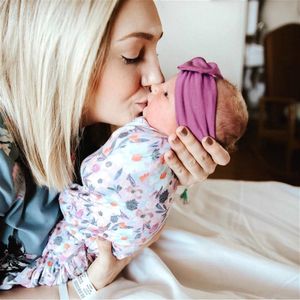 Fiori Baby Muslin Swaddle Wrap Coperta Avvolge Coperte Nursery Biancheria da letto Asciugamano Neonato Avvolto Panno con cappello