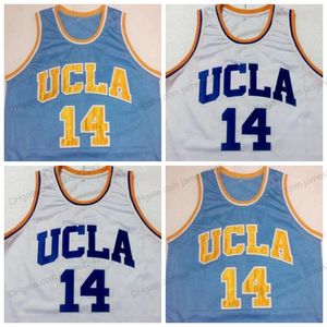 カスタムレトロ＃14 Zach Lavine Westbrook UCLA BRUINSバスケットボールジャージーメンズステッチグリーン任意のサイズ2xS-5XL名と番号