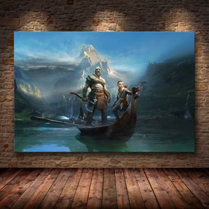 God Of War HD Figure Gioco Poster e tela stampata Pittura Art Wall Pictures Home Decor For Living Room Decor LJ201128