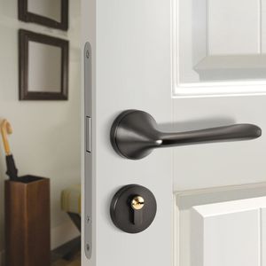 Modern Handles for Doors Nickel Grey Lever Set Wood Handle Interior Door Lock T200703