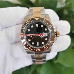 En Kaliteli BP Saatı 40mm GMT 126711 126711CHNR Cerachrom Bezel GMT Kök Bira İki Ton Asya 2813 Hareket Mekanik Otomatik Lüminesans Mens Saatler