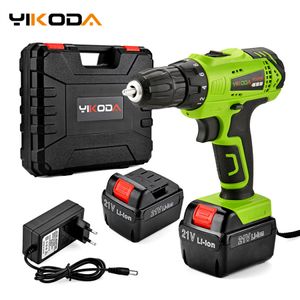 YIKODA 21V Electric Drill Lithium Battery DIY Mini Rechargeable Double Speed Cordless Screwdriver Household Power Tools C1220