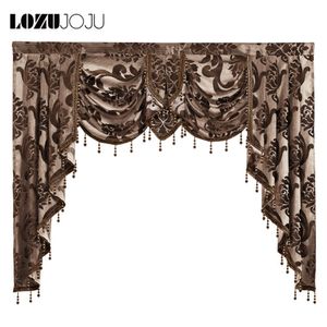 LOZUJOJU Luxury Valance Drops Home Rustic Decorative Short Curtain for Living Room Bedroom Windows High Quality Floral Design LJ201224