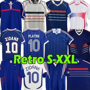 1998 Retro France Soccer Jersey Français Zidane Henry Maillot de pied Jersey Shirt Home Trezeguet Football Uniforme