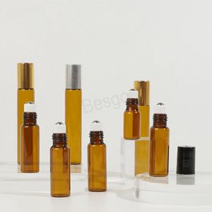 Liquids Empty Perfume Bottle Stainless Steel Roller Ball Essential Oil Storage Bottles Travel Cosmetic Alcohol Container BH5871 WLY