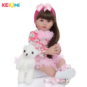 60 cm Cloth Body Vinyl Reborn Baby Doll Toys For Girl Exquisite Princess Doll Baby Toy For Child Birthday Gift Play House Toy LJ201031