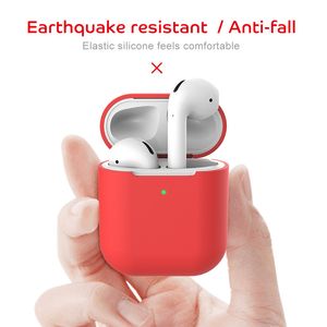 Miękkie silikonowe obudowa ochronna dla Airpods 2 Moda Anti-Fall Shockproof Górna pokrywa do słuchawek bezprzewodowego Bluetooth Airpods