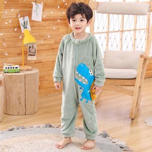 Children's Jumpsuit Pajamas Clothes For Baby Girls Boys Kids Cartoon Animal Sleepwear Unisex Cosplay Pyjama Winter Home Service LJ201216