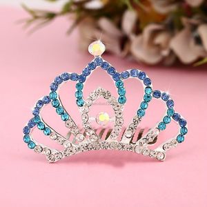 Girls Crown Tiara Comb Crystal Diamond Flower Girl Princess Hair Comb Head Wear Birthday Gift Fashion Smycken Will och Sandy New