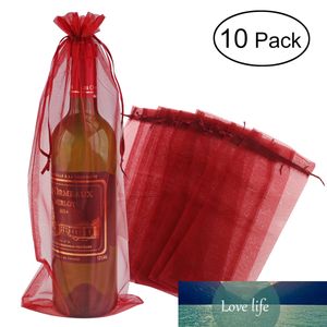 PIXNOR 10pcs Sheer Organza Wine Bottle Cover Wrap Gift Bags