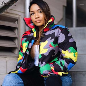 Frauen Daunen Parkas Camouflage Print Winter Jacke Frauen 4XL Plus Größe Blase Mantel Übergroßen Puffer Für Mode Parka1