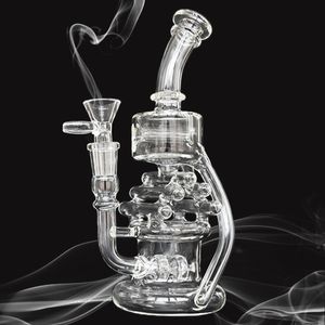 Рециркуляторная стеклянная вода Bong Dab Bear Shisha Cookah Tips Clip Chake Clean Collection Tabs Good Oil Dab Установки с 14 мм чаша Сложный парусник в форме 8,5 дюйма