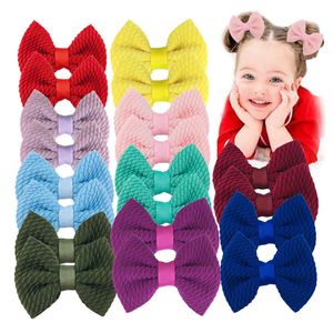 24 Colors Kids Bowknot Barrettes Mini Candy Color Corn Kernels Fabric Bow Hairpin Girl Hair Clip Baby Cute Headdress Hair Accessories M3100