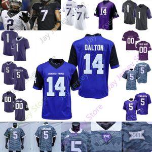 Anpassad TCU Horned Frogs Football Jersey NCAA College 4 Taye Barber 30 Garret Wallow 90 Ross Blacklock 12 Jeff Gladney 9 Josh Doctson