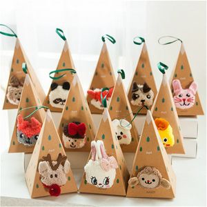 Meias de Natal de design de animais fofos Cervejas de Natal Mulheres 3D Fluffy Coral Veludo Espesso Meias de Inverno Quente Com Caixa