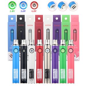 MOQ 1PCS 정품 예열 배터리 가변 전압 UGO-T2 듀얼 충전기 포트 650MAH 900MAH 배터리 vape 카트리지 펜 vaporizer 510 스레드