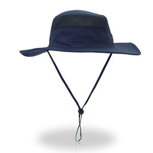 Verão Outdoor Sun Chapéu Proteção UV Boonie Grande Brim Safari Boné Para Homem E Mulheres Bucket Hat para Caminhadas