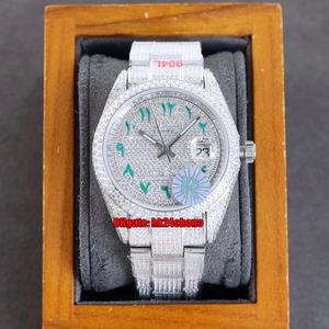 11 Stiller Lüks Saatler RRF DATEJUST Buzlu Out Tam Elmas ETA2824 Otomatik Erkek İzle Pavé Diamonds Gökyüzü Arapça Dial 904L Çelik Bilezik Bayanlar Gents Saatı