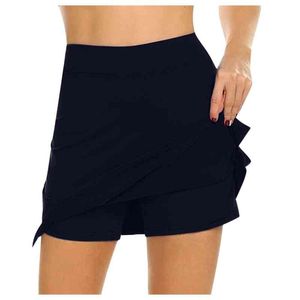 2022 novas mulheres senhoras atléticas tênis esporte saias com shorts cintura alta plissada vestido curto treino shorts saia feminina g220309