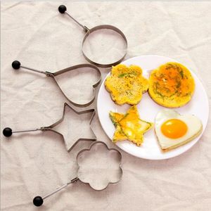 オムレツ型ステンレス鋼の卵フライ機械創造的な多悪い心の卵の型揚げたキッチンツール4PSC LSK2138