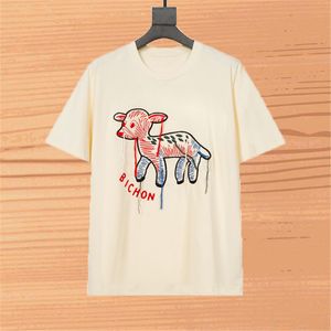 Fashion Stylist Womens T Shirt 2021 Homens Mulheres Casais Bichon Bordado Camisetas Hip Hop Tees para Mulher