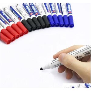 Black Red Blue Erasable Whiteboard Pens Office School Point 0.1Inch Smooth Writing Pens Whiteboard Writing Erasable Markers Pen Dh1326 R7Bb