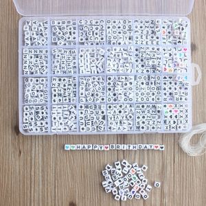 1620pcs Round Acrylic Letter Set for Kid Bracelets Necklace Making Beaded Material Plastic Alphabet Beads boxs Y200730