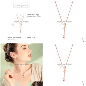 Pendant Necklaces & Pendants Jewelry Romantic Cute Korean Neckalce For Women Handmade Moon Star Statement Necklace Wholesale Date Gift Acces