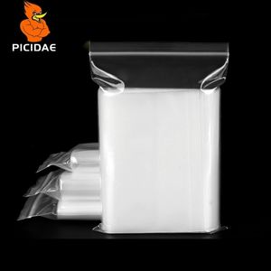 0.20mm Zip Lock Grip Transparent Plastic Packaging Bags Food PE Grade Snacks Candy Baking Medical Self Sealing Storage Package 201022