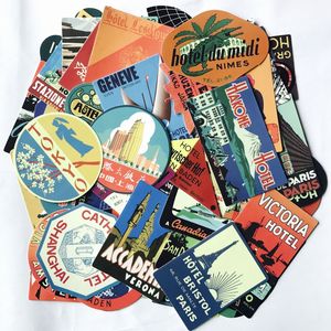 Wholesale vintage laptop stickers for sale - Group buy 50Pcs Outdoor Travel Vintage Retro Hotel Restraunt Stickers Pack Car Bike Luggage Sticker Laptop Skateboard Motor Water Bottle Decal