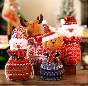 Natale decora sacchi regalo per bambini caramelle sacchetto di mele in maglia creativa barattolo di caramelle Babbo Natale regali d'amore borse a mano