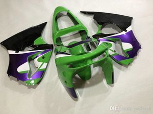 Insprutning Mote Fairing Kit för Kawasaki Ninja ZX9R ZX R ABS Green Purple Fairings Bodywork Gifts GS37