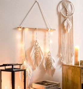 Woven Dream Catcher Wall Wanging Tassel Macrame Гобелен