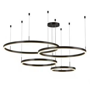 Lampy wiszące do salonu nowoczesne minimalistyczne atmosfera lampa romansowa siatka czerwono światło luksusowe oświetlenie akryl wiszące światła czarne