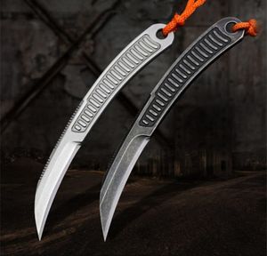 Bas fjäderfäst Blad Straight Knife Camping Survival Folding Present Knife Outdoor Tools Xmas Gift A2315