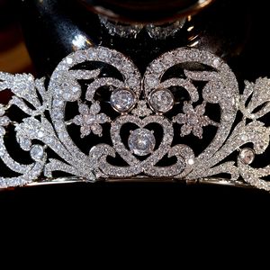 Sposa europea Principessa Diana Corona Fascia per capelli in cristallo Gioielli Accessori da sposa Copricapo da sposa Diademi Corona in zircone Copricapo283b