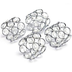 Wholesale ring centerpieces for sale - Group buy 4Pcs Silver Crystal Napkin Rings Handcraft Sparkly Napkin Rings Holders for Wedding Centerpieces Special Occasion1