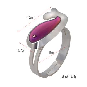 Mood Ring for Children Dolphin Rings Change Color According to Blood Tempreture
