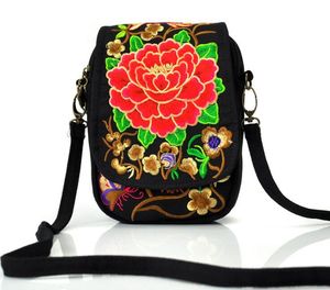 Wholesale feature phones resale online - Flip embroidered mobile phone bag featured embroidery mini bag coin purse designer handbags designer wallet