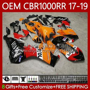 Bodykit für HONDA CBR 1000 CBR1000 RR CC 2017-2019 Einspritzkarosserie 75No.181 CBR Orange Repsol 1000CC 1000RR CBR1000RR 17 18 19 CBR1000CC 2017 2018 2019 OEM-Verkleidung