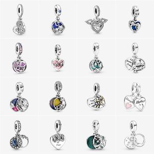 Fit Pandora Charm Bransoletka European Srebrne urok Koraliki matka córka Frog Angel Wings Bowknot Crystal Enomel Sain Snake For Women Boledno Naszyjnik biżuteria