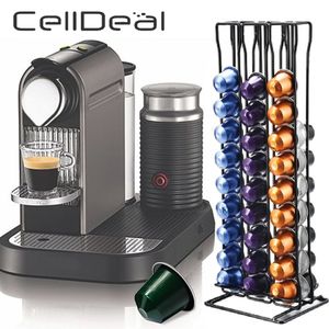 60 nespresso 캡슐을위한 커피 캡슐 홀더 저장 금속 타워 스탠드 캡슐 저장 포드 홀더 실용 커피 포드 홀더 Y1116