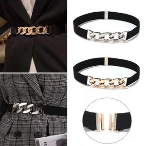 Wholesale thin chain belts resale online - Belts Fashion Metal Chain Belt Women s Corset Waist Was Thin Elastic With Dress Suit Women