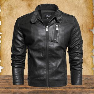 Männer Winter Casual Lederjacke Mode Neue Mens Motorradjacke Bomber Mantel Männlich Vintage Biker Kunstleder Oberbekleidung 201120