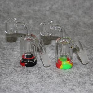 2 Inch hookah Ash Catcher with 14mm quartz nails Silicone Container Reclaimer Thick Pyrex Ashcatcher for Glass Water Bongs