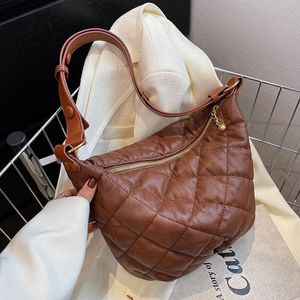 Evening Bags Soft Crossbody Messenger Bag 2022 Winter Padded Quilted Women's Designer Handbag Underarm Shoulder Purse