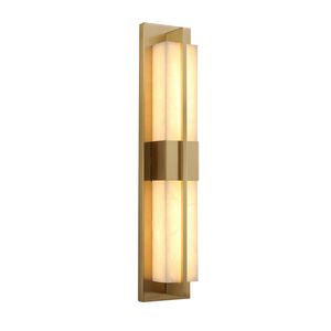 Natural Marble LED Wall Light Contemporary Luxury Classic Gold/Black Copper Wall Sconces Hotel Home Decoration Lighting Fixtures Ny ankomst