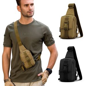 Tactical Chest Bag Military Trekking Pack EDC Sports Bag Shoulder Bag Crossbody Pack Assault Pouch for Hiking Cycling Camping 220211