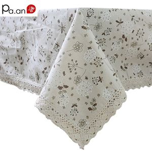 Pastoral Linen Table Cloth Dandelion Printed Nappe Rectangulaire Tablecloth Lace Edge Table Cover for Home Wedding Tables Pa.an T200707
