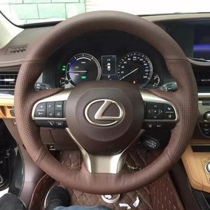 För Lexus ES RX ES300 NX200 DIY Custom Leather Hand-Sewn Steering Wheel Cover Car Interior Tillbehör